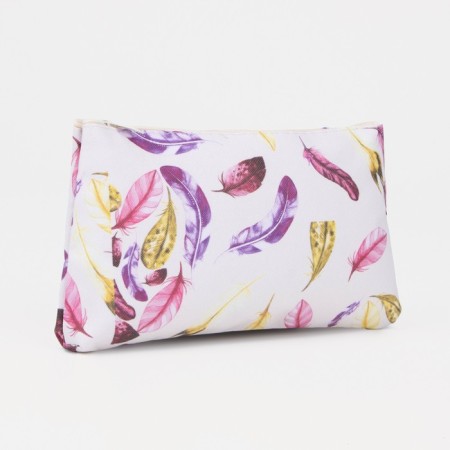 Lightning cosmetic bag, beige color/purple