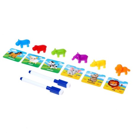 Developing set "Smart animals", sorter, tasks on cards, marker-1