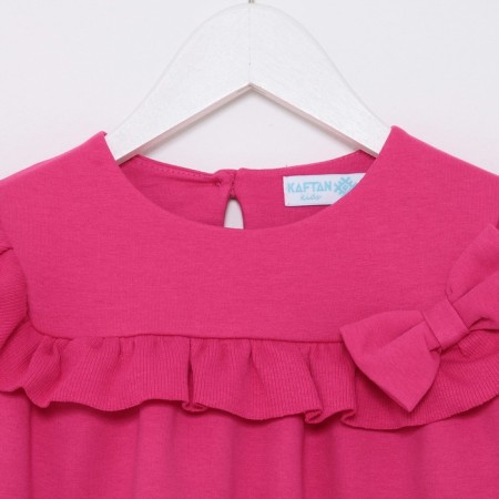Платье для девочки с рюшей KAFTAN "Basic line", размер 32 (110-116), цвет фуксия-6