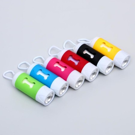 Container with packets for cleaning dogs with a flashlight (15 packages), 9.8x3.8x3.8 cm, mix-6