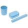 Road set, 3 objects: soap dish, glass, case for a toothbrush, color mix