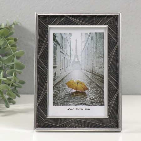 Photo frame plastic 10x15 cm "Abstraction of the Black lines" silver 1.5x13.5x18.5 cm-1