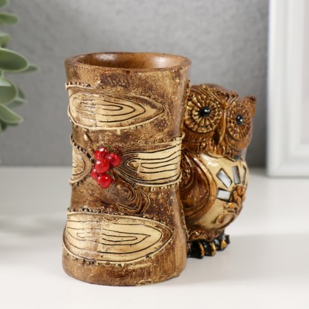 Souvenir Polystone Pencil "Owl and hemp" 11x6.2x10 cm-1