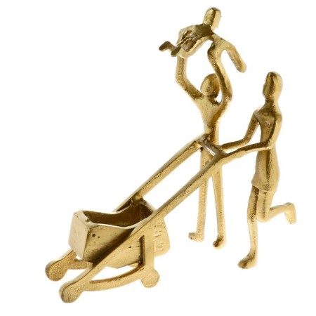 Souvenir "Happy Parents" aluminum 22.2x8.9x25.4 cm (brass coating)-3