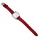 Women's watch, 2.8 x 2.8 cm, red strap