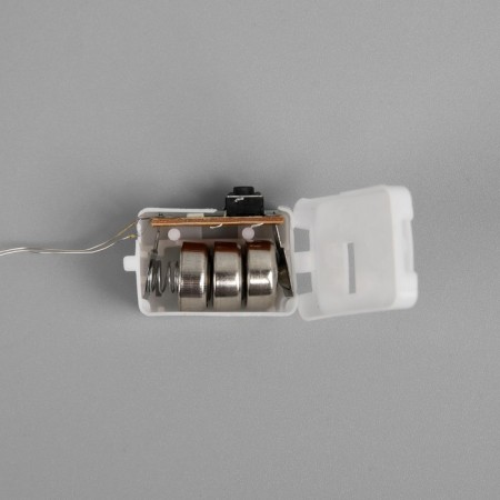Garland "thread" 1 m dew, ip20, silver thread, 10 LED, glow warm white, 3 modes, AG13x3-4