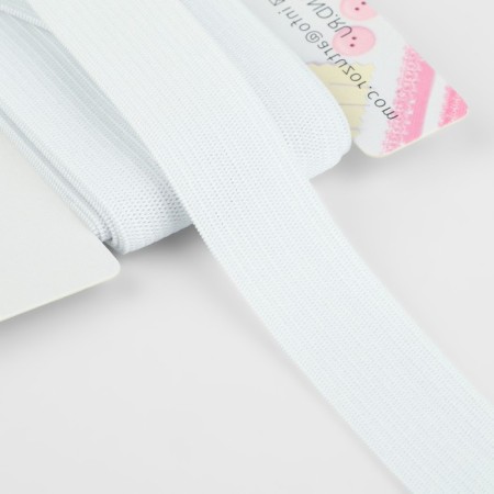 Knitted elastic, 20 mm, 2.4 ± 0.5 m, white color-1