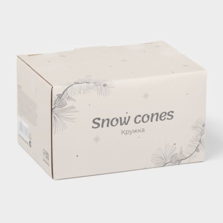 New Year's mug for the snow Cone, 370 ml, 14.5 × 10.8 × 7.2 cm, ceramics, white color.-3
