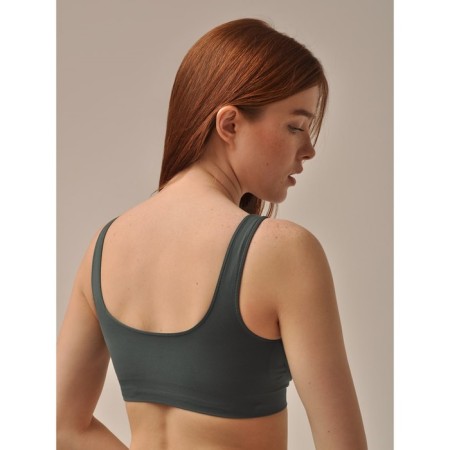 TOP Female Shaper with Cup SPALLA LARGA, S/M size, Forest color-1