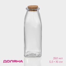 Бутыль стеклянная для соусов и масла с пробковой крышкой Доляна «Парфе», 350 мл, 5,5×16 см