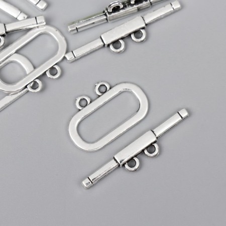 Decor metal for the creativity of the locks "Oval" silver 2992M025 2.1x1.4 cm-1