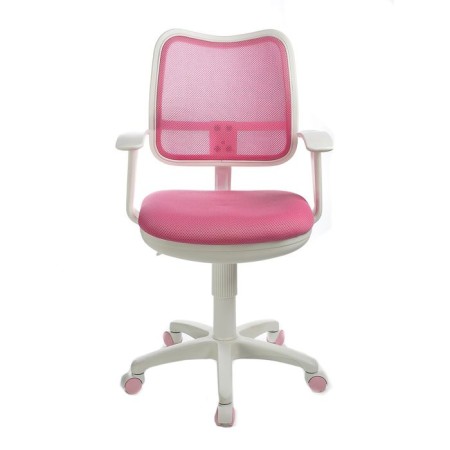 A chair bureaucrat, with armrests, pink, back mesh, white plastic, ch-w797/pk/TW-13A-1