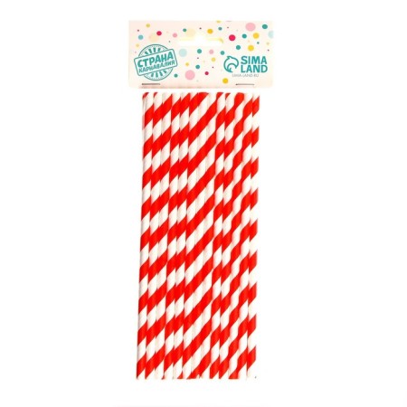 The cocktail tubes "Spiral", set 25 pcs., Red color-1
