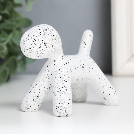Souvenir Polystone "Dog" White in specking 10x7.8x5.4 cm-5