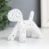 Souvenir Polystone "Dog" White in specking 10x7.8x5.4 cm
