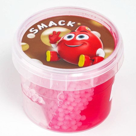 Slime "Glass", Smask with balls, pink, 90 g-1