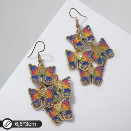 Emall earrings "Butterfly" dawn, colored in gold