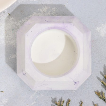 Square Square from gypsum with beveled corners is small, 9x3.5cm, marble with purple. stripes-2