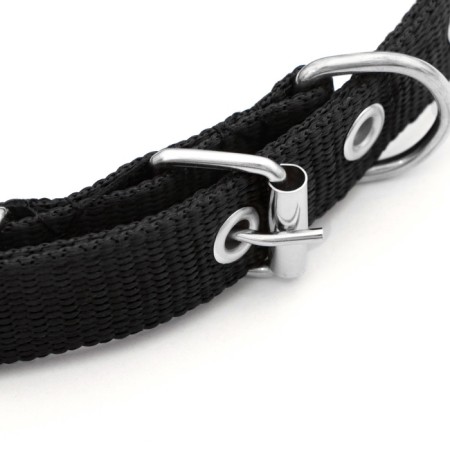 Collar "comfort" combined (polyester, artificial leather), 45 x 2 cm, Osh 33-39 cm, black 60-3
