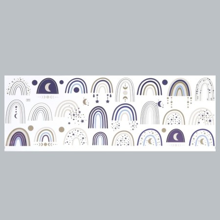 Stick plastic interior color "Rainbow and night sky" 30x90 cm-1
