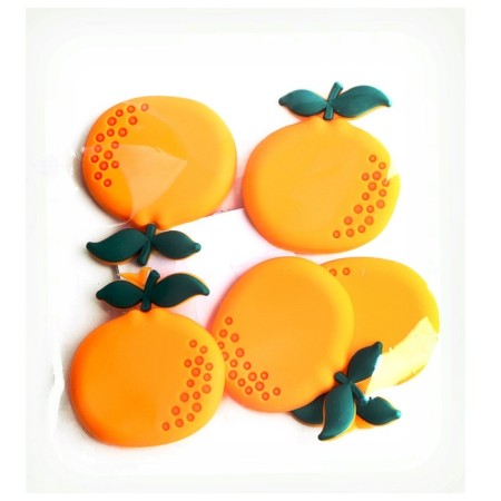 Decor silicone "Mandarins" set of 5 pcs., Size 1 pc. - 3.4 × 3.6 × 0.3 cm, glue pads-3