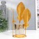 Summary Metal, glass for 1 candle with a vase "Golden feathers" D-5 cm, 7.5x14x19.6 cm