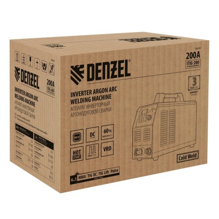 Denzel ITIG-200 Denzel Argonoduga Welding DC Pulse Cold Weld 94329, 200 A, PV 60%-3