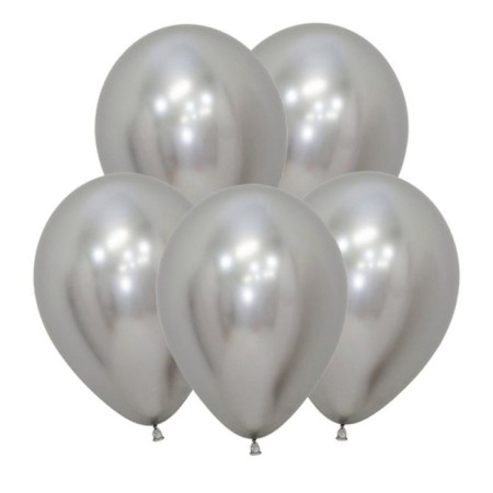 Latex ball 12 “Mirror balls”, silver reflex, set of 50 pcs.