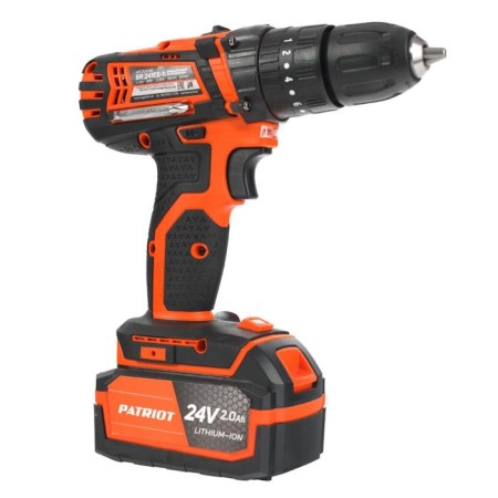 Drill-shuruvumvets Patriot Br241ES-H, 24 V, Li-Ion, 2x2 Ah, 33 Nm, shock-1