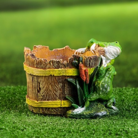 Figure Kashpo "Frog on the tub" 18x15x12cm-4