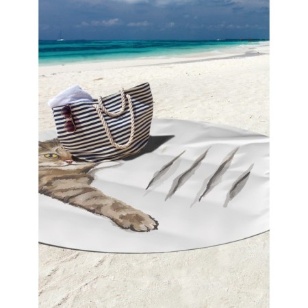 Pareo and beach rug "Nazi cat", d = 150 cm-1
