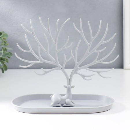 Twizer stand plastic "Deer with branched horns" gray 21.5x12.5x24.5 cm-3
