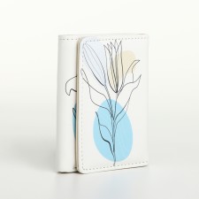 Women's wallet on the button, white color