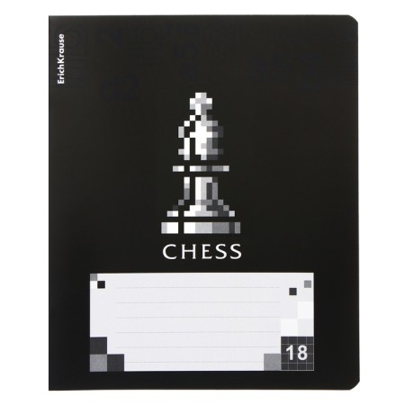 Notebook of 18 sheets in the Erichkrause "Chess Player", UV-fluid, cover coated cardboard, OFSET block, mix-6