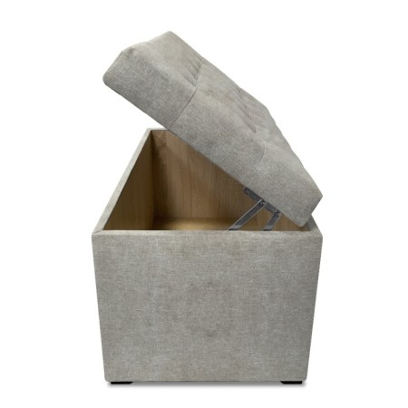 Puff with a lid and weighting, 800 × 400 × 420 mm, Dakota velor, Ivory color-5