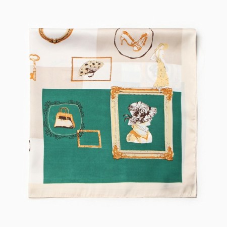 Women's scarf minku 70*70 cm, green-2