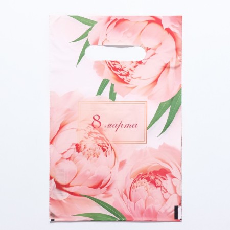 Packet "Charm of the peony", plastic with a cut pen, 20x30 cm, 30 μm