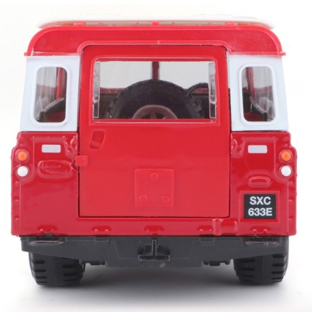 BBURAGO LAND Rover Series II, Die-Cast, 1:25, opening doors, red red-8