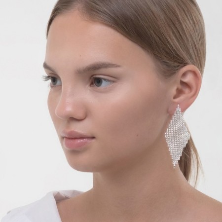 Clips "Party" Triangle, white color in silver-3