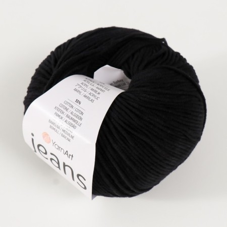 Yarn "jeans" 55% cotton, 45% acrylic 160m/50g (53 black)-1