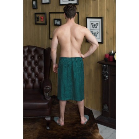 Male Kilt with embroidery, green, Makra-1
