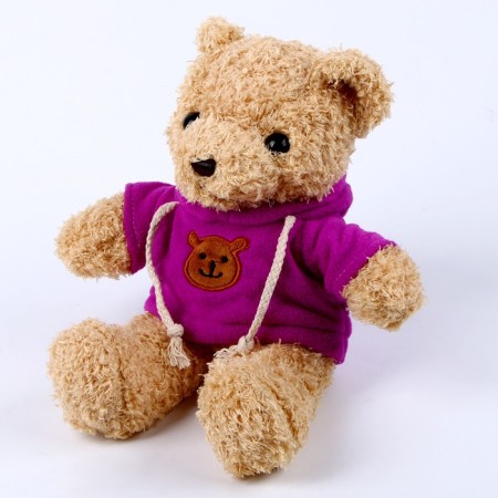 Soft toy "Bear" in a jacket, 30 cm, purple color-1