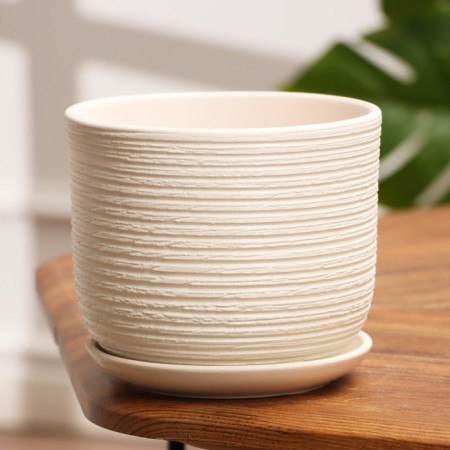 Flower Pot "Vine" White Book No. 2, 1.6 liters