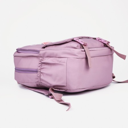 School backpack from textiles on lightning, 3 pockets, lilac color-4