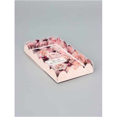 Cookie box, confectionery packaging, "roses", 10.5 x 20 x 3cm-1