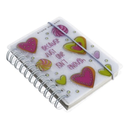 Note book A7, 80 sheets in a cage/ruler/point on the crest "Sweet mood. Hearts", plastic cover, with an elastic band-1