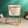 Pot on the stand "Glass" white with gold, 14x11x15cm
