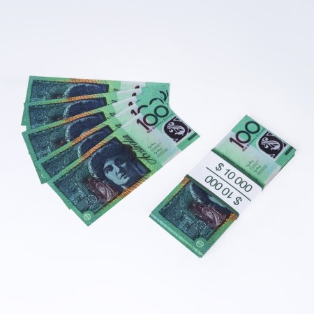 A pack of bills "100 Australian dollars"