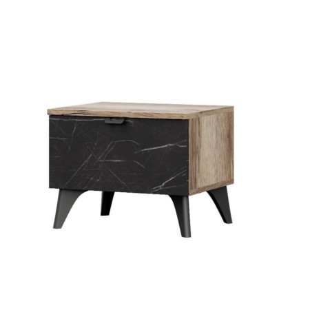 Tumbling bedside omega 4, 450x364x357, oak drawn/ stone Pietra Black