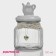 Glass Bank for bulk products with ceramic lid "Tea Conversations", 700 ml, 10.7 × 17 cm, white color